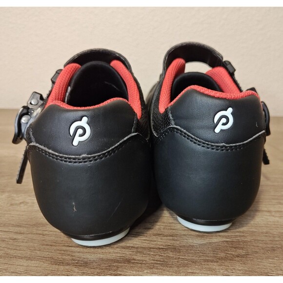 Peloton Cycling Shoes EU 42 Look Delta 3-Bolt Black Red Ratchet Straps - Picture 5 of 12